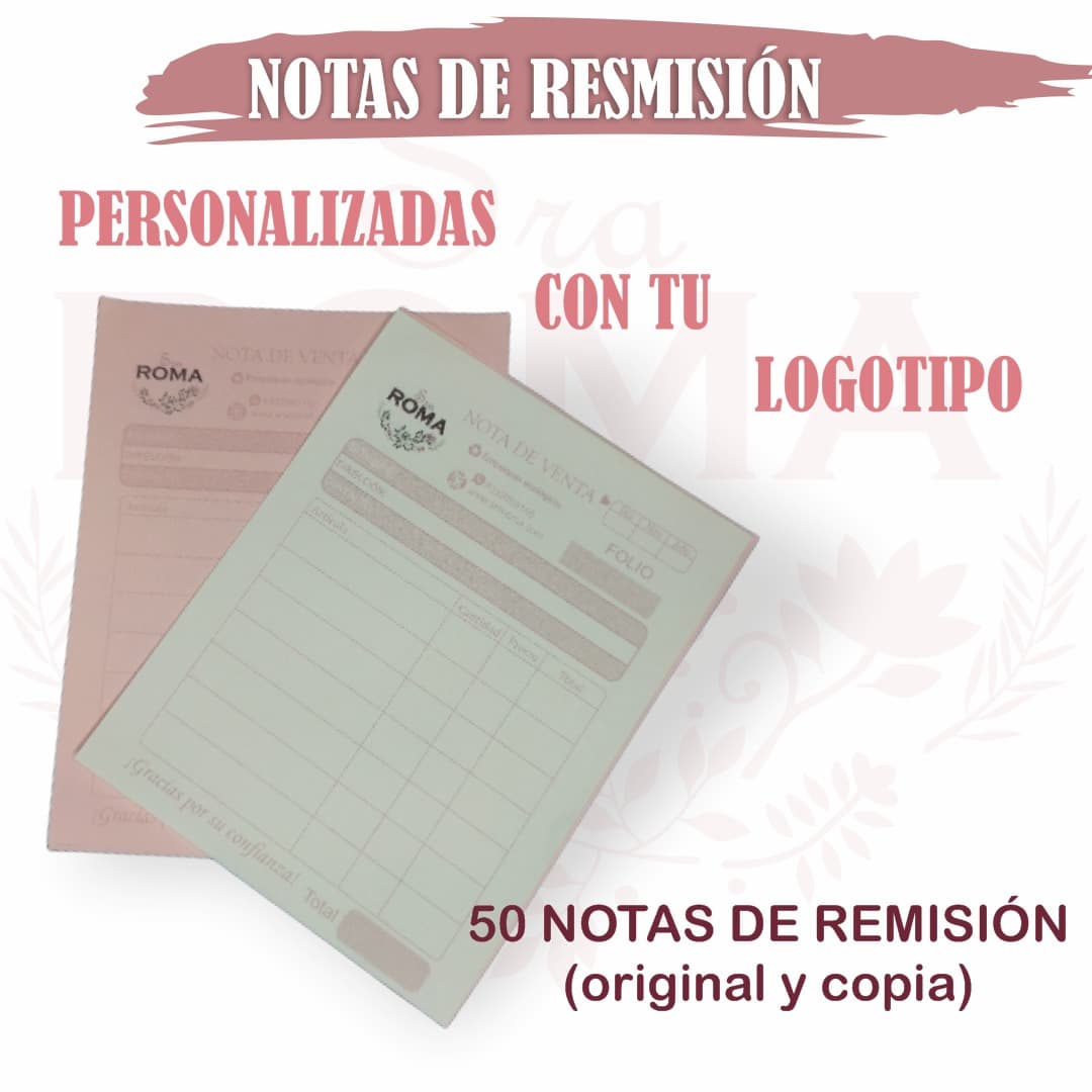 NOTAS DE REMISIÓN (50 piezas)